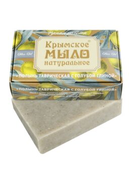 Крымское мыло натуральное на оливковом масле «Полынь таврическая с голубой глиной»